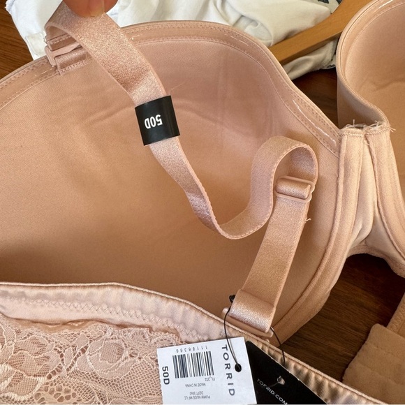 Torrid  Curve Womens Tan Push-Up Strapless Bra Size 50D NWT - Picture 4 of 10